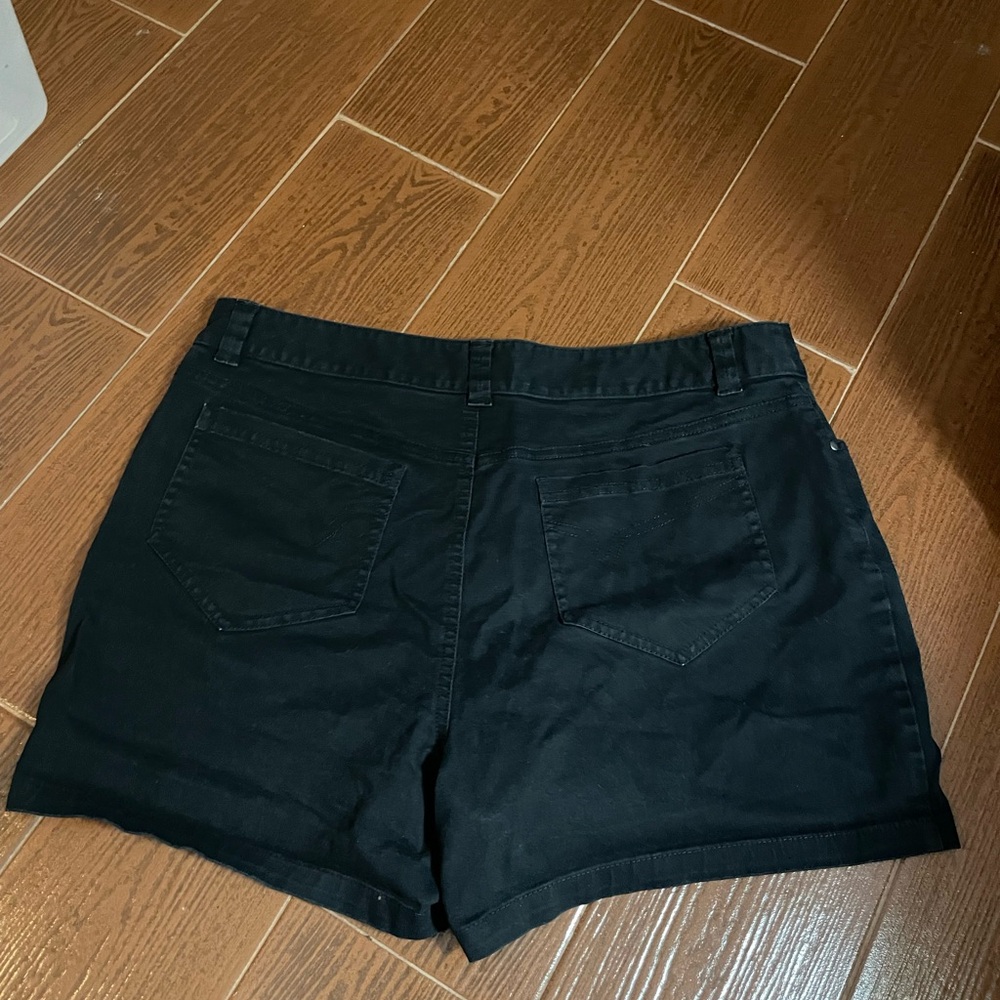 Rafaella Sports Classic black shorts size 12 cotton spandex stretch four pocket - Picture 7 of 14